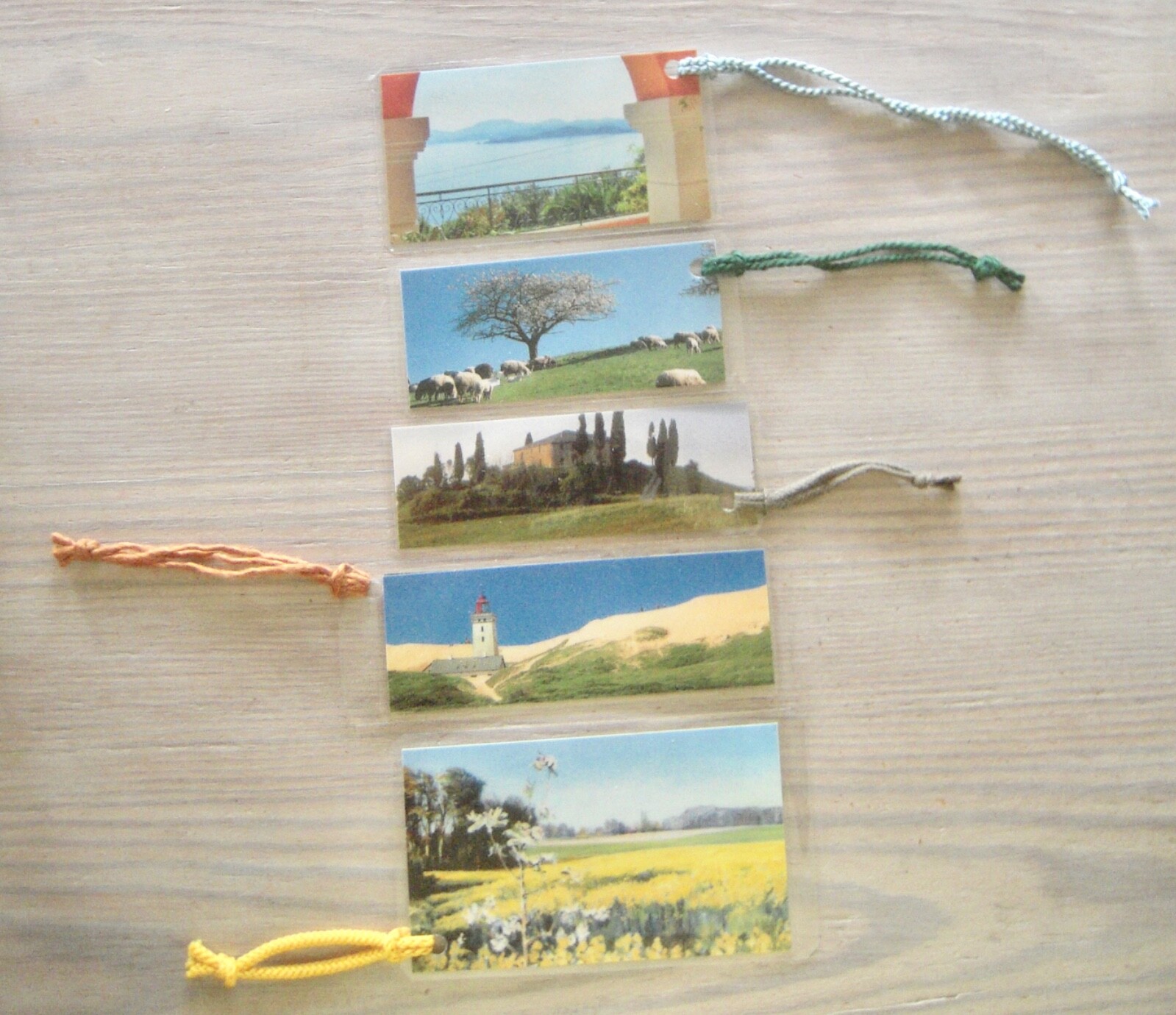5 Lesezeichen Motive: Landschaften, Bändchen, eigene Handarbeit DIY NEU