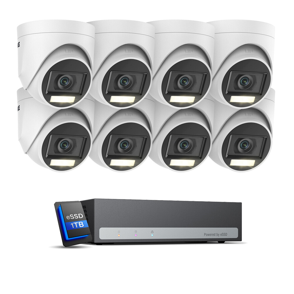 ANNKE 8-Channel 3K 5MP Full-Color Security System with 1TB SSD DVR and 24/7 Audio