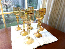 Glass Gold Collectible Champagne & Wine Glasses 1900-1919 Time