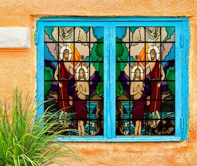 3D Irrigate 1607NAO Window Film Print Sticker Cling Stained Glass UV Block Fa