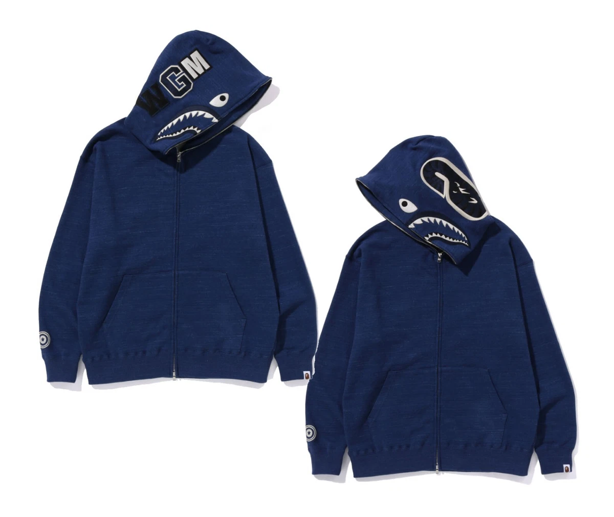 Bape indigo shark hoodie sales