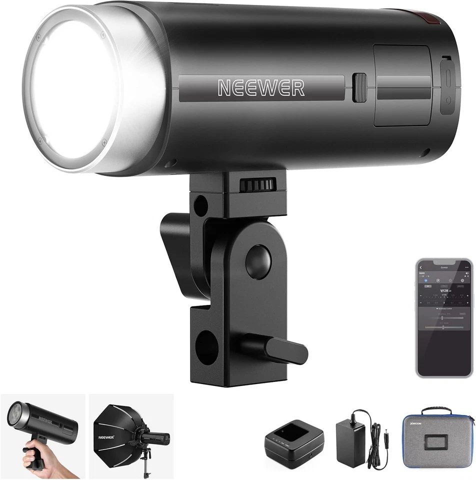 NEEWER Q200 200Ws 2.4G TTL Outdoor Studio Flash Strobe Light Photography Light - Image 2 of 4