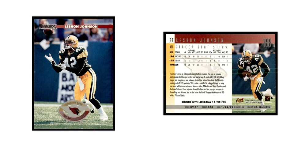 LeShon Johnson 1996 Donruss #188 Football Cards Football Card NM - Image 3 of 3