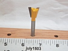 (1) NEW  Yonico 5/8" D 14° Dovetail Bit Carbide Tipped Router Bit 1/4 Shank y2