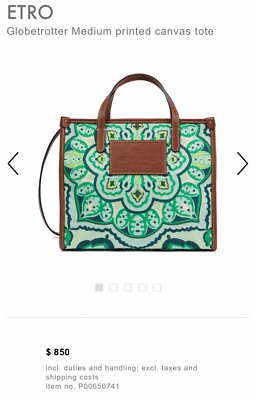 ETRO Shopping Tote Bag Canvas Medium