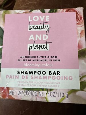 Love Beauty and Planet Shampoo Bar Murumuru Butter & Rose 4oz NEW Travel