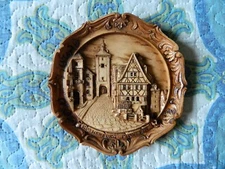 Vintage Rothenburg Plonlein Wood Carving Plaque