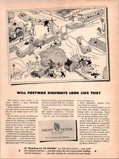 VINTAGE 1944 LIBERTY MUTUAL INSURANCE WWII ERA PRINT AD