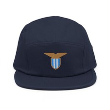 Cappello SS Lazio Calcio Design Minimalista Ricamato 5 Pannelli Berretto Calcio Calcio Calcio