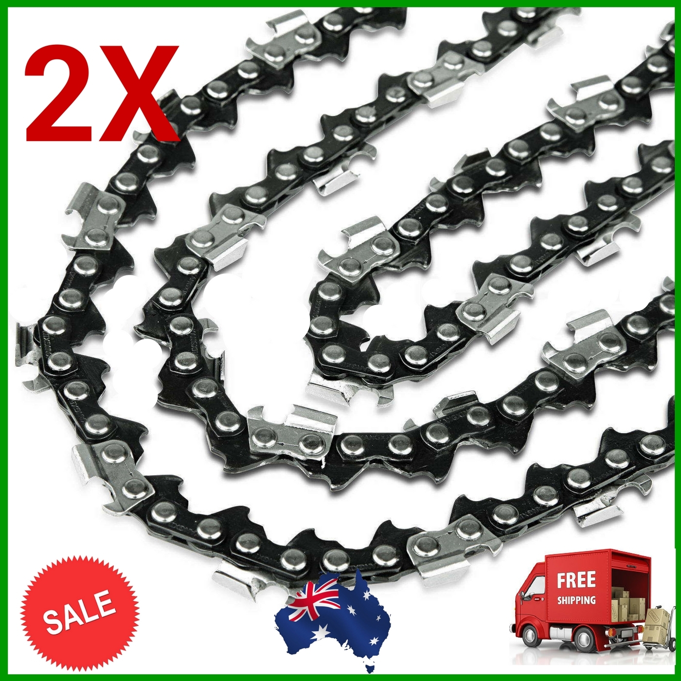 2X CHAINSAW CHAIN FITS 14" 53 3/8 LP .050 OZITO ECS900 & CSE355 WESCO