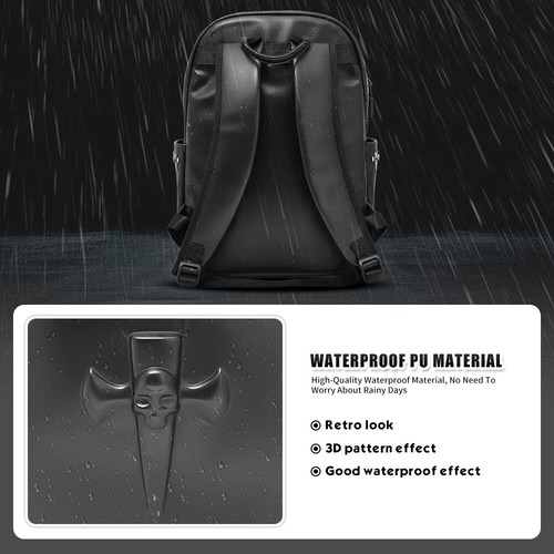 Motocycle Travel Bag 3D Cross Skull Backpack Waterproof For Computer Laptop - Bild 7 von 12