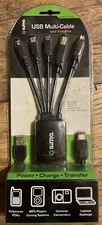 USB Multi-Cable w/ FireWire Sima Power Charge Transfer Black Pwr 5 Items At Once
