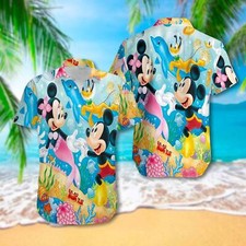 Mickey & Minnie Mouse Couple In The Ocean Aloha Summer Beach 3D HAWAII SHIRT