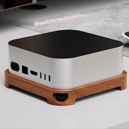 Walnut Beech Desktop Stand for 2024 Dustproof Ventilation Cooling Base - Afbeelding 2 van 10