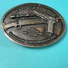 Vtg Belt Buckle Brass Alloy NRA Hunting Shooting Institute Legislative Action
