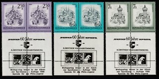 Ö.ANK.Nr.:25 mit Allongen"60 Jahre Volksabstimmung Kärnten"6 Werte postfrisch
