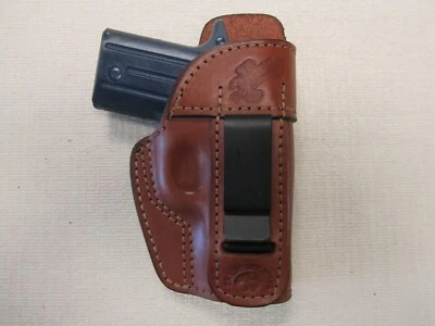 BRAIDS HOLSTERS Fits Sig P238 formed BROWN leather IWB holster with body shield Right hand