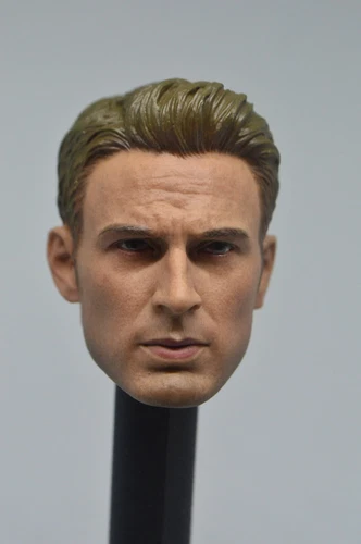 Custom 1/6 Head Sculpt Captain America Steve Rogers for 12" HT TBL Male Figure - Picture 1 of 9