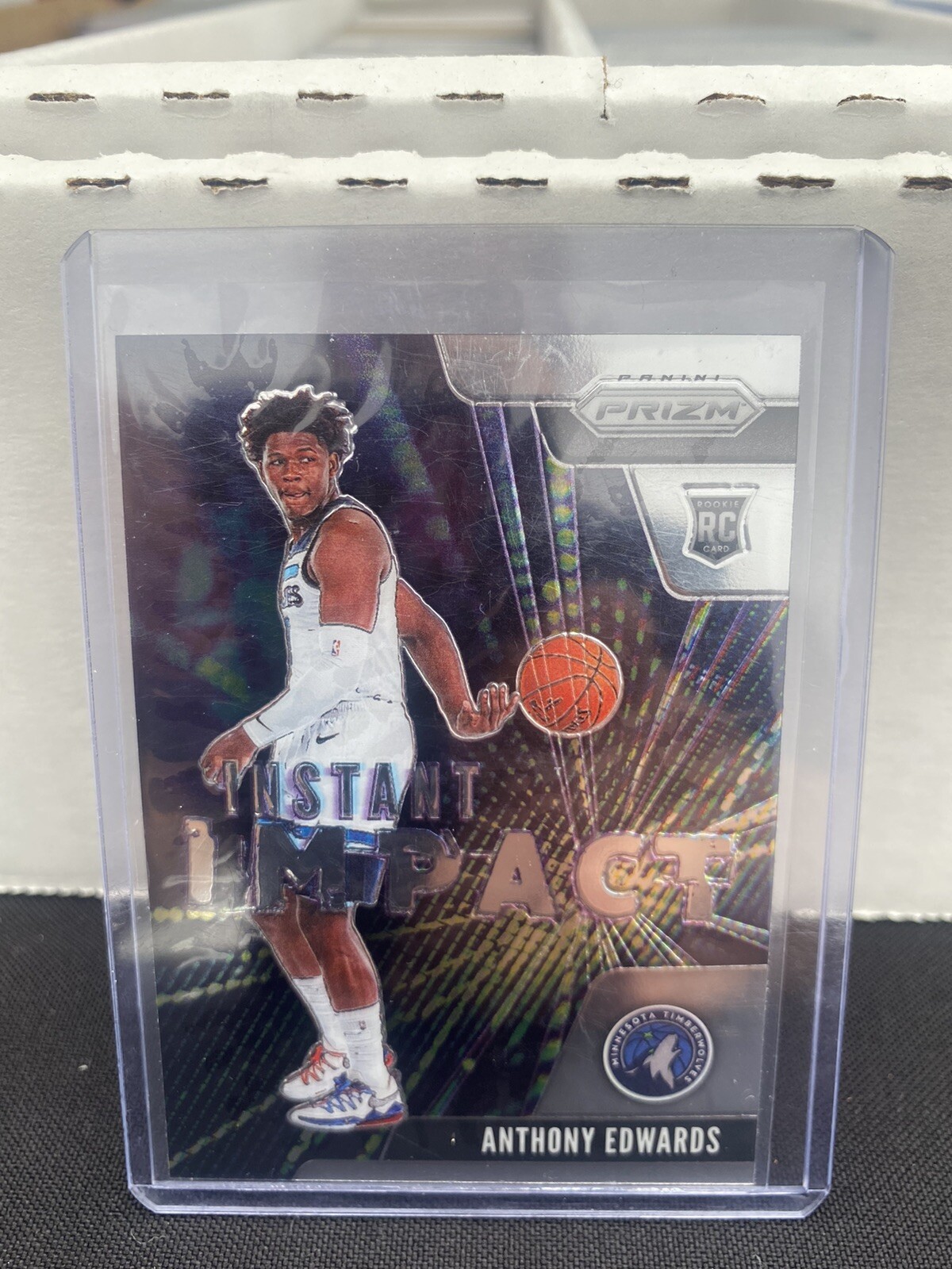 Anthony Edwards 2020-21 Panini Prizm Holo Silver Instant Impact RC Timberwolves