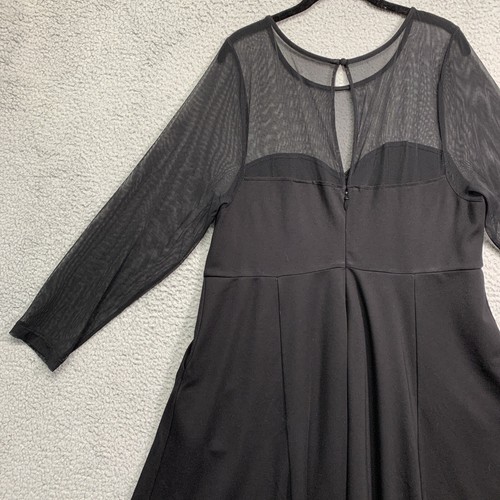 Abito Torrid da donna nero svasato midi tasche maniche a maglia tasche collo taglia 18 - Foto 9 di 16