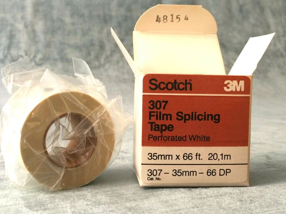 35mm FILM SPLICING TAPE NEW ROLL, SCOTCH 3M-307DP WHITE PERFORATED -FILM EDITING - Image 4 of 4