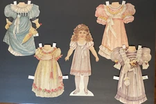 Victorian Style Dress Me Up Paper Doll Lady Jane England 1993 ~ 4 Outfits/Hats