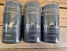 3 x Xfusion By Toppik Keratin Hair Fibers 15G / 0.53 oz, Medium Brown Level 4