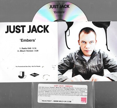 JUST JACK - embers -  2 Track cd IN FOLIE
