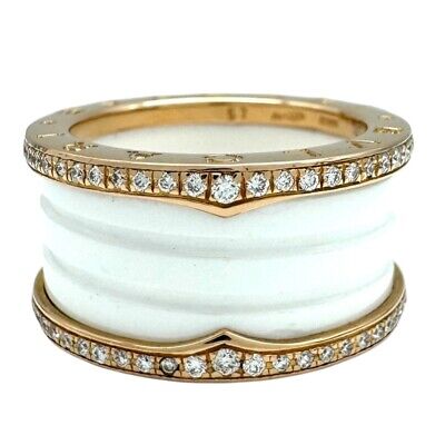 BVLGARI B.Zero1 Diamond Ring 4 Bands (M) #57 K18 PG White BVLGARI B.Zero1 Diamond Ring 4 Bands (M) #57 K18 PG White