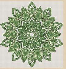 Mandala in Green Counted Cross Stitch Chart No.6-421/1b