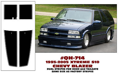 QH-714 1995 2005 CHEVY S10 BLAZER XTREEM - DUAL HOOD & TAILGATE STRIPE KIT