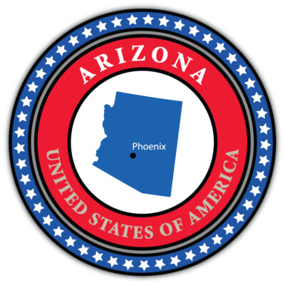 Phoenix Arizona USA State Badge Car Bumper Sticker Decal