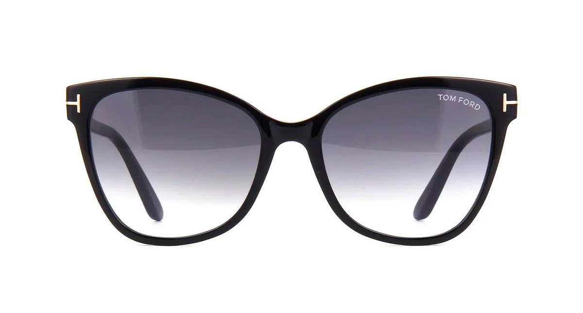 TOM FORD ブラック Tom Ford ANI FT 0844 Shiny Black/Grey Shaded (01B