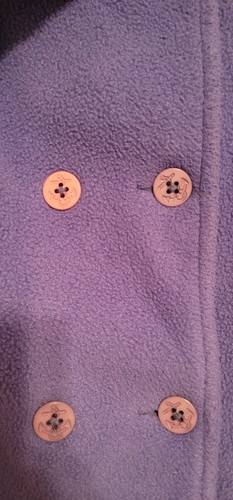 LL Bean Jacket Girls Medium Blue Outdoors Fleece Casual Pea Coat Kids Polartec - Picture 8 of 10