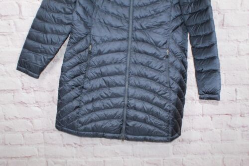 LL Bean Ultralight 850 Down Hooded Coat Three Quarter Length Mariner Blue XL - Picture 3 of 11