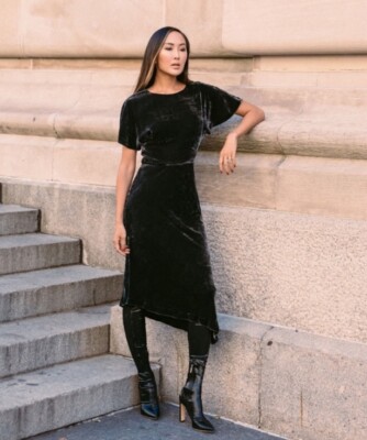 ST. JOHN Boutique Grey Luxe Velvet Asymmetric Hem Dress Gown sz 16 $1295 Asphalt | eBay ST. JOHN Boutique Grey Luxe Velvet Asymmetric Hem Dress Gown sz 16 $1295 Asphalt | eBay