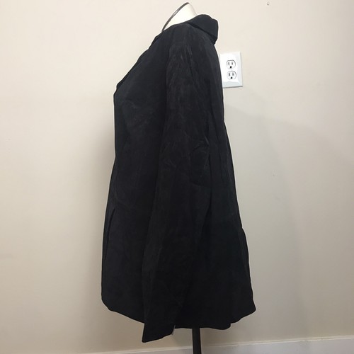 Jessica London 3 Buttons Leather Blazer Women’s Size 28 Color Black Long Sleeve - Picture 4 of 14
