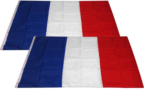 LOT DE 2 - 3x5 pieds drapeau FRANCE drapeau national pays français polyester - F - Photo 1/2