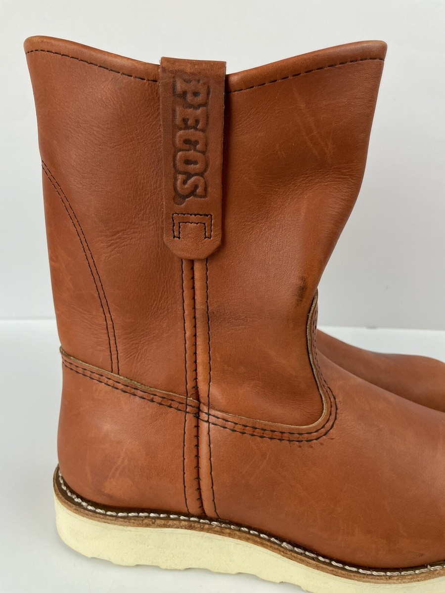 Red Wing 8866 Pecos Oro Russet Brown Leather Pull On Boots Mens