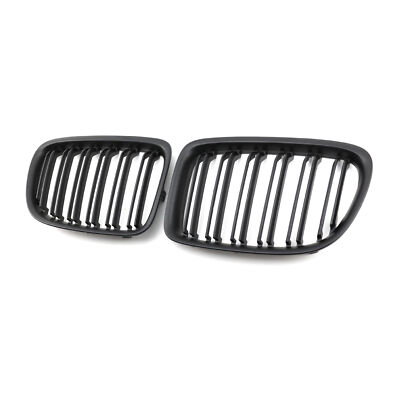 Dual Line Matte Black Front Bumper Center Grille For 2010-2015 BMW X1 E84 SUV