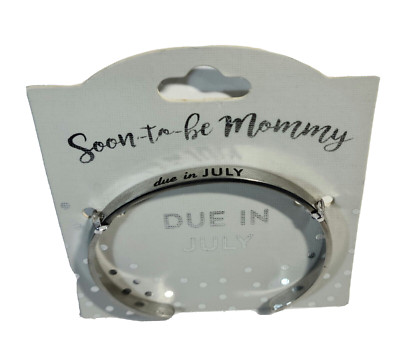 SOON TO BE MOMMY Bracelet Due in JULY Stainless - silver bangle/cuff
