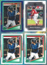 4 Roman Anthony 2025 Donruss Rated Prospect #155 Blue Velocity & 2 Base + Elite