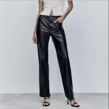 NWT Zara 90s Wide Leg Faux Leather Pants