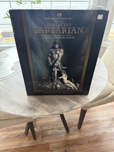 Frazetta Barbarian-Conan Cold Cast Porcelain Clayburn Moore-Sculpture - Picture 1 of 5