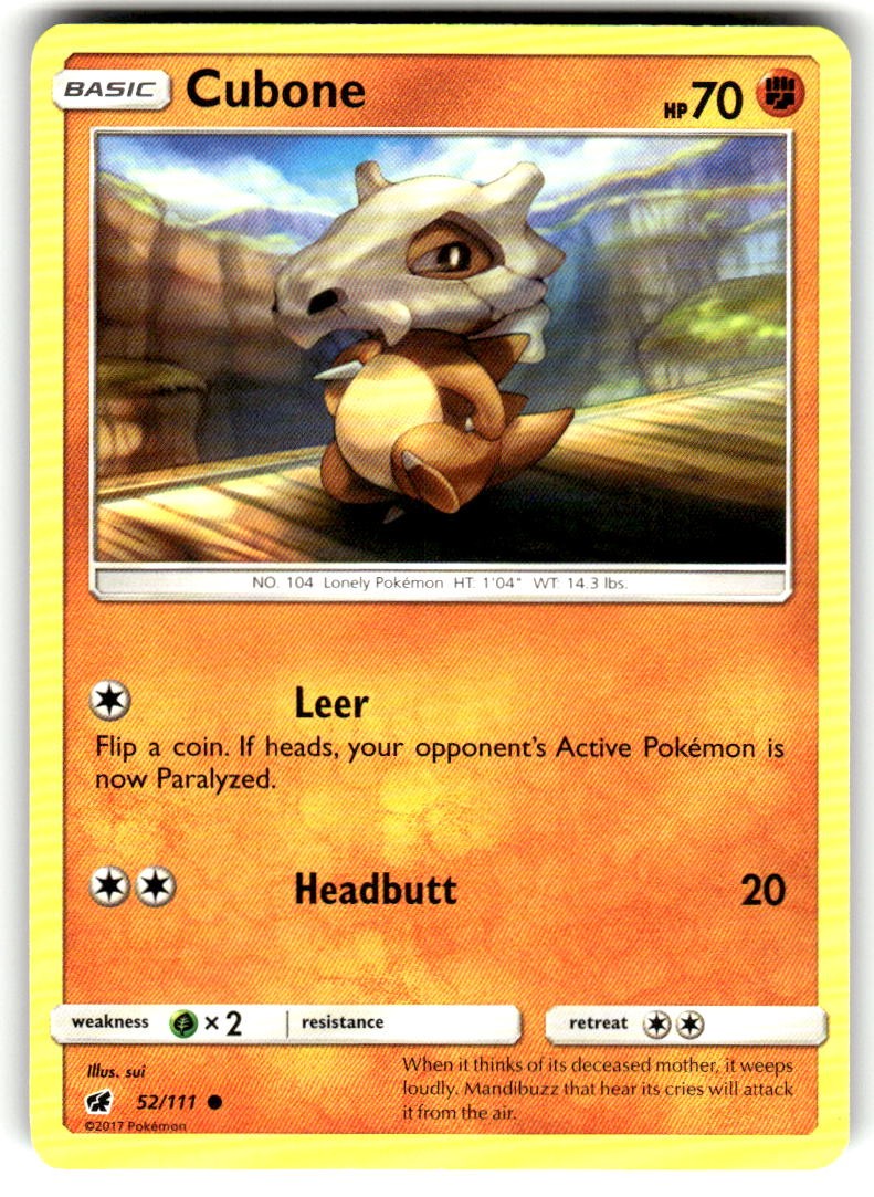 Cubone 52/111 Near Mint Crimson Invasion