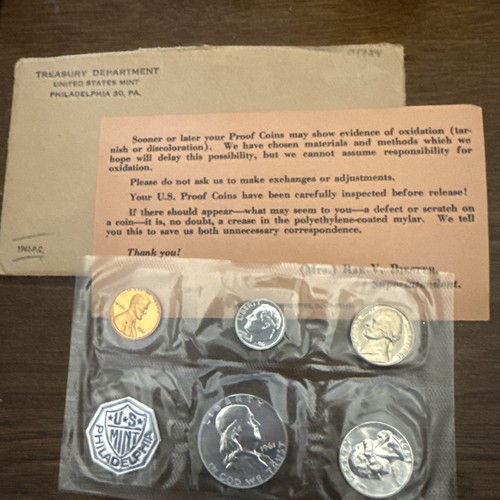 1961 PROOF SET ~ 90% SILVER OGP & COA