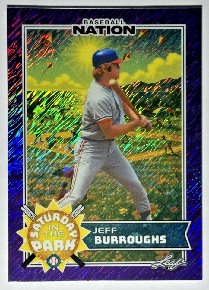 Jeff Burroughs Saturday in the Park Purple Shimmer /8 2025 Leaf Baseball Nation