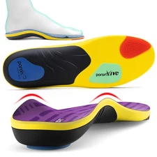 Insoles High Arch Support 220+ lbs Plantar Fasciitis Orthotic Men L