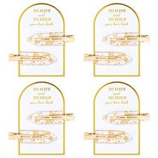 8PCS No Bend Hair Clips Bridesmaid No Crease Hair Glitter hair clips with Cards