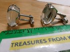 Vtg Cuff Links Liberty Bell Reverse Intaglio Prong Set Silver tone — photo 4